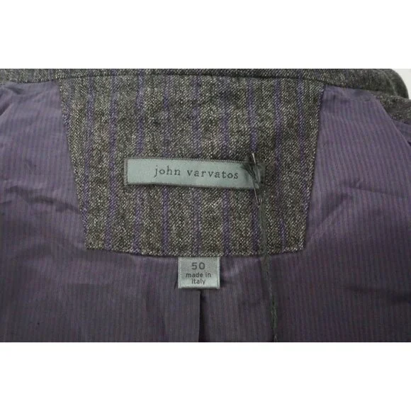 John Varvatos Soft Jacket Stand Up Lapel Gray Purple Sport Coat Jacket 40 New